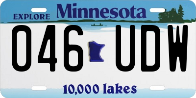 MN license plate 046UDW