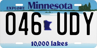 MN license plate 046UDY