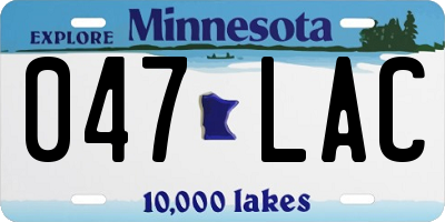 MN license plate 047LAC