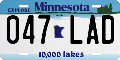 MN license plate 047LAD