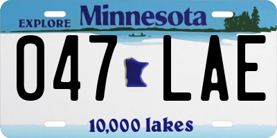 MN license plate 047LAE