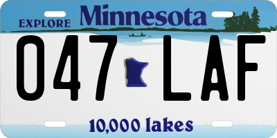 MN license plate 047LAF