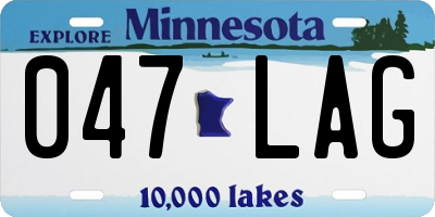 MN license plate 047LAG