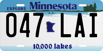 MN license plate 047LAI