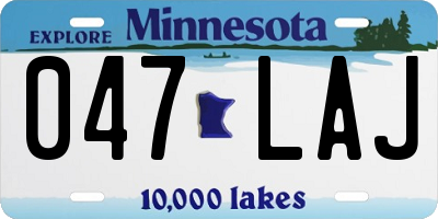 MN license plate 047LAJ