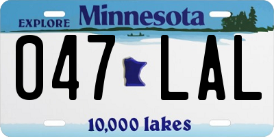 MN license plate 047LAL