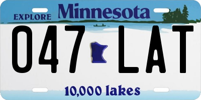 MN license plate 047LAT