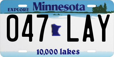 MN license plate 047LAY