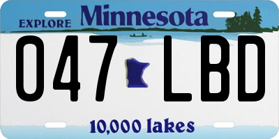 MN license plate 047LBD