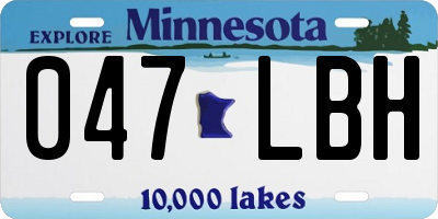 MN license plate 047LBH