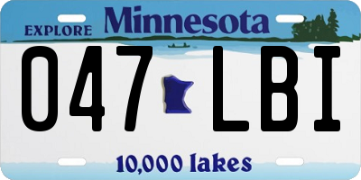 MN license plate 047LBI