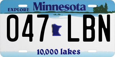 MN license plate 047LBN