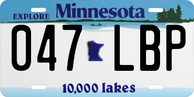 MN license plate 047LBP