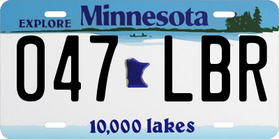 MN license plate 047LBR
