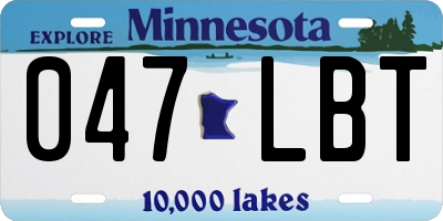 MN license plate 047LBT