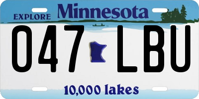 MN license plate 047LBU