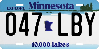 MN license plate 047LBY