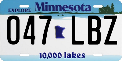 MN license plate 047LBZ