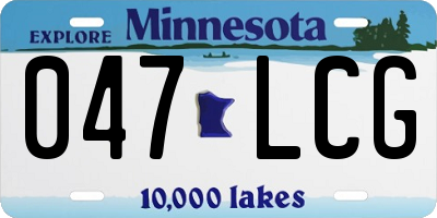 MN license plate 047LCG