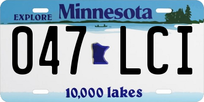 MN license plate 047LCI