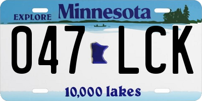 MN license plate 047LCK