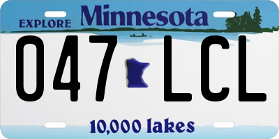 MN license plate 047LCL