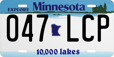 MN license plate 047LCP