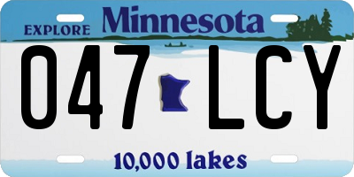 MN license plate 047LCY
