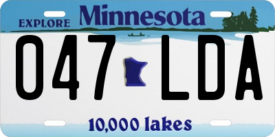 MN license plate 047LDA