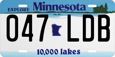 MN license plate 047LDB