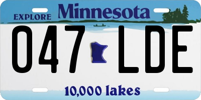 MN license plate 047LDE