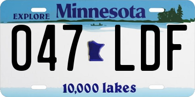MN license plate 047LDF