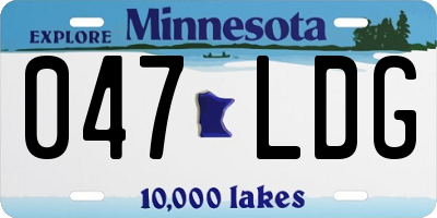 MN license plate 047LDG