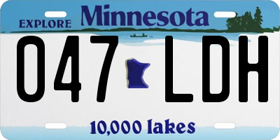 MN license plate 047LDH