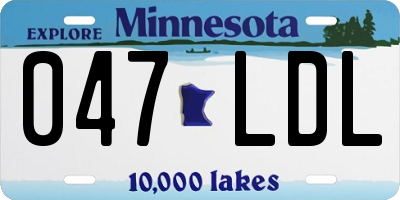 MN license plate 047LDL