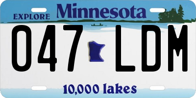 MN license plate 047LDM