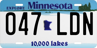 MN license plate 047LDN