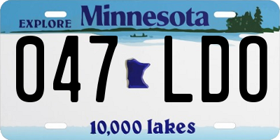 MN license plate 047LDO