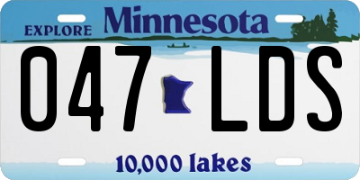 MN license plate 047LDS