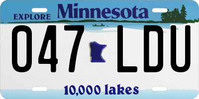 MN license plate 047LDU