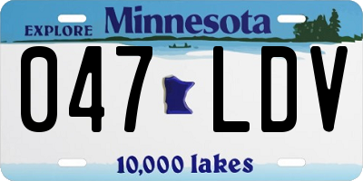 MN license plate 047LDV