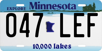MN license plate 047LEF