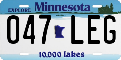 MN license plate 047LEG
