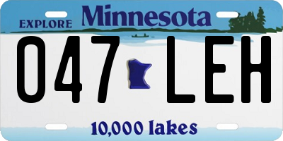 MN license plate 047LEH
