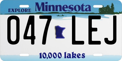 MN license plate 047LEJ
