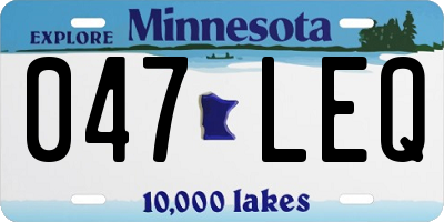 MN license plate 047LEQ