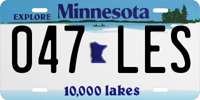 MN license plate 047LES