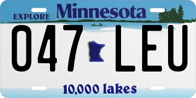 MN license plate 047LEU