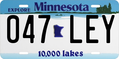 MN license plate 047LEY
