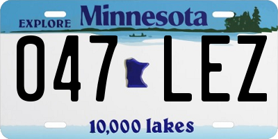 MN license plate 047LEZ
